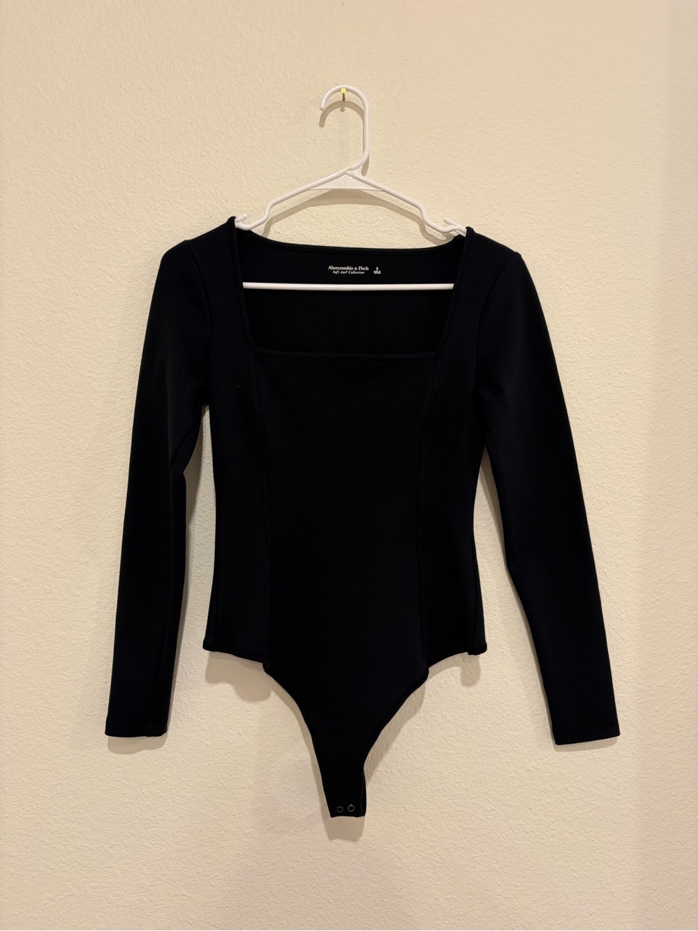 Abercrombie & Fitch Black Long Sleeve Square Neck Bodysuit